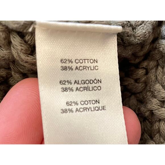 Chico's Olive Green Open Chunky Knit Sweater Vest, Cotton Blend, Size M - Picture 9 of 12